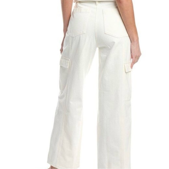 Eileen Fisher Women’s Organic Cotton High Rise Utility Cargo Jeans White, Large - Picture 10 of 10